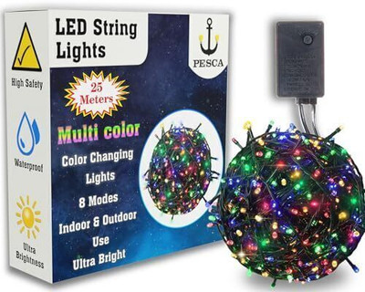PESCA 115 LEDs 25 m Multicolor Steady Strip Rice Lights(Pack of 1)