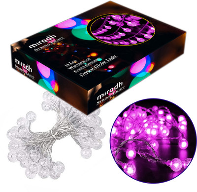 MIRADH 14 LEDs 3 m Pink Steady Ball Rice Lights(Pack of 1)