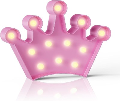 Tlismi 3D Crown Shaped LED Night Light Decorative Marquee Signs Battery Operated Lights Night Lamp(10 cm, Crown D-1)