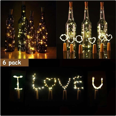 Business Squad 20 LEDs 1.98 m Yellow Steady String Rice Lights(Pack of 6)