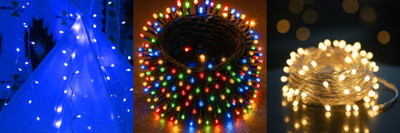 PKG 35 LEDs 10 m Multicolor Steady String Rice Lights(Pack of 3)