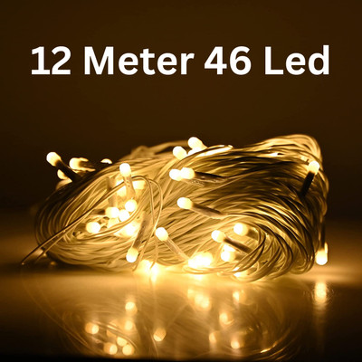 TurboTraders 42 LEDs 12 m Yellow Steady Bulb Rice Lights(Pack of 2)