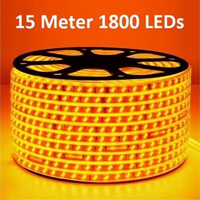 Trendx 1800 LEDs 15 m Gold Steady Strip Rice Lights(Pack of 1)