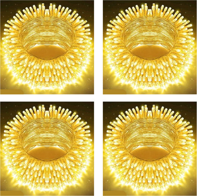 valora 40 LEDs 11 m Gold Steady String Rice Lights(Pack of 4)