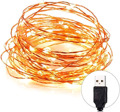TECPHILE 30 LEDs 3 m Yellow Steady String Rice Lights(Pack of 4)