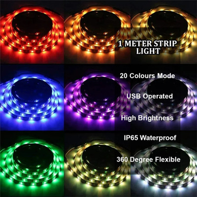FIZZYTECH 60 LEDs 1 m Multicolor Color Changing Strip Rice Lights(Pack of 1)