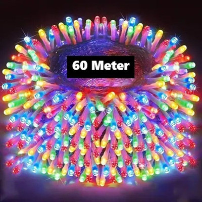 Papa Sam 190 LEDs 60 m Multicolor Color Changing, Flickering, Steady String Rice Lights(Pack of 1)