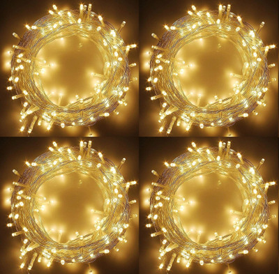 Ornalight 40 LEDs 11 m Yellow Steady String Rice Lights(Pack of 4)