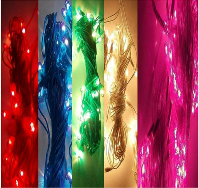 Local Charm 40 LEDs 9.14 m Multicolor Steady String Rice Lights(Pack of 5)