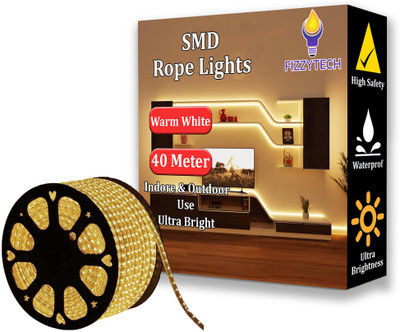 FIZZYTECH 1600 LEDs 40 m Yellow Steady String Rice Lights(Pack of 1)