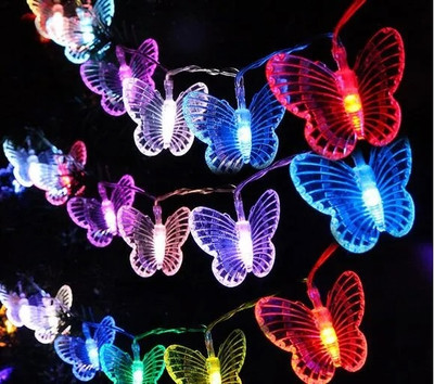 Meneon 20 LEDs 4 m Multicolor Steady Butterfly Rice Lights(Pack of 1)