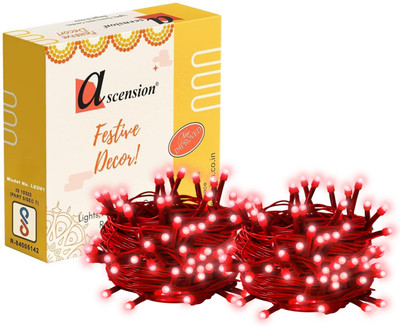 Ascension 40 LEDs 10.9 m Red Steady Bulb Rice Lights(Pack of 2)