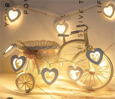 Kavyashine 14 LEDs 3 m Yellow, White Flickering Heart Rice Lights(Pack of 1)