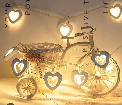 Raghav trading 20 LEDs 5 m Gold Steady Heart Rice Lights(Pack of 1)
