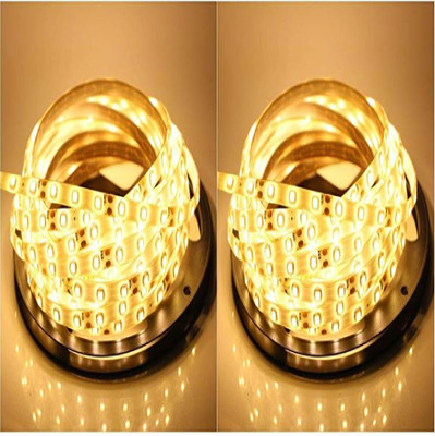 SHIVA 300 LEDs 4 m Yellow Steady Strip Rice Lights(Pack of 2)