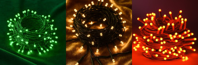 NKXIK 35 LEDs 10 m Multicolor Steady Strip Rice Lights(Pack of 3)