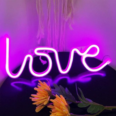 Refulgix Love Neon Pink Color Decoration for Room Valentine Wedding Party Patio etc Night Lamp(12 cm, Pink)