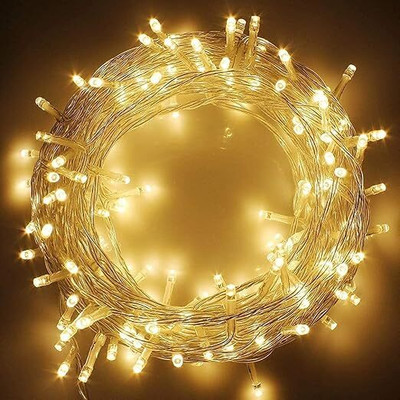 flow light 30 LEDs 10 m Gold Steady Water Drop Rice Lights(Pack of 1)