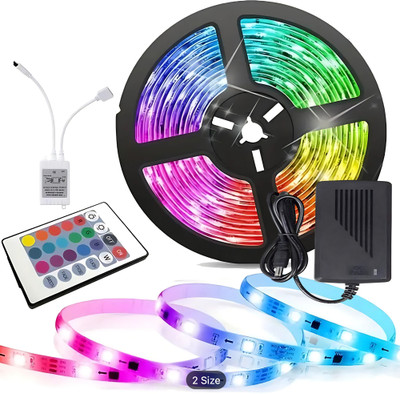MANSAA 135 LEDs 3 m Multicolor Color Changing, Flickering, Steady Strip Rice Lights(Pack of 1)