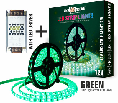 Pick Ur Needs 240 LEDs 5 m Green Steady Strip Rice Lights(Pack of 1)