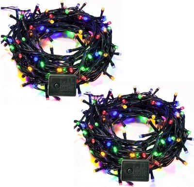 Home Delight 44 LEDs 11.99 m Multicolor Flickering String Rice Lights(Pack of 2)