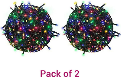 AP Source 40 LEDs 12 m Multicolor Color Changing, Flickering, Steady Bulb Rice Lights(Pack of 2)