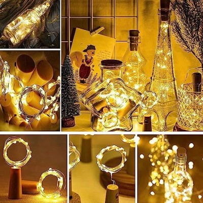 Yellowoods 20 LEDs 2 m Gold Steady Ball Rice Lights(Pack of 6)