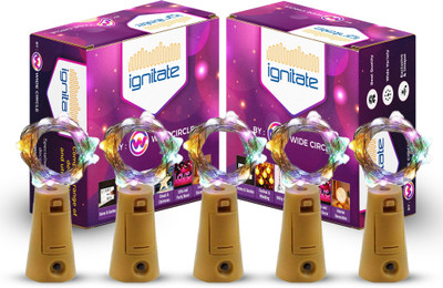 ignitate 20 LEDs 1.78 m Multicolor Steady String Rice Lights(Pack of 5)