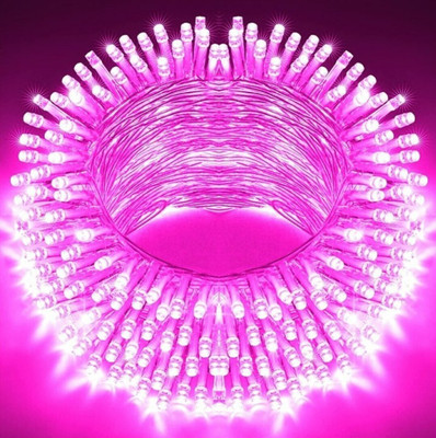 Illuminator 40 LEDs 12 m Pink Steady Bulb Rice Lights(Pack of 1)