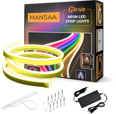 MANSAA 50 LEDs 5 m Gold Steady Strip Rice Lights(Pack of 1)