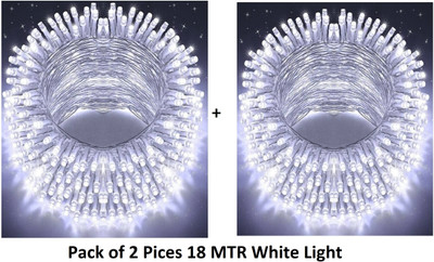 Jee Dee 60 LEDs 18 m White Steady Ball Rice Lights(Pack of 2)