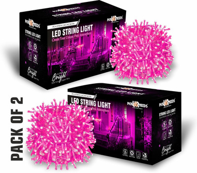 Pick Ur Needs 60 LEDs 20 m Pink Steady String Rice Lights(Pack of 2)