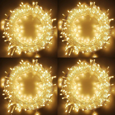 Home Delight 22 LEDs 10 m Yellow Steady String Rice Lights(Pack of 4)