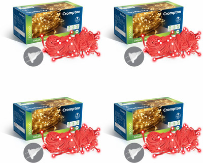 Crompton 48 LEDs 10 m Red Steady String Rice Lights(Pack of 4)
