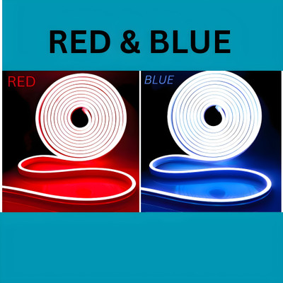 shinepark 600 LEDs 5 m Red, Blue Steady Strip Rice Lights(Pack of 2)