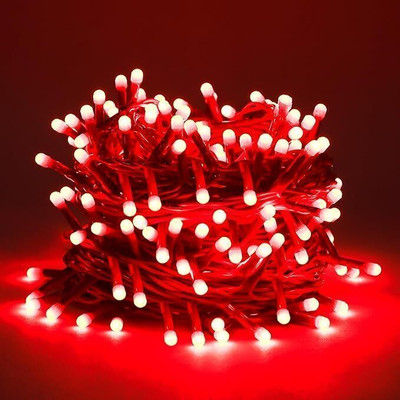 local 40 LEDs 10 m Red Steady String Rice Lights(Pack of 5)