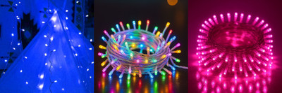 PKG 35 LEDs 10 m Multicolor Steady String Rice Lights(Pack of 3)