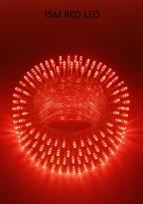spark world 40 LEDs 11 m Red Steady Bulb Rice Lights(Pack of 1)