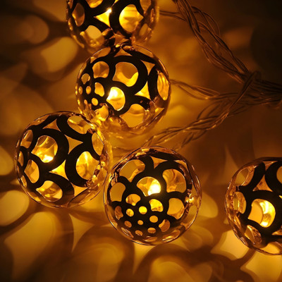 Kingdom 10 LEDs 3 m Gold Steady Ball Rice Lights(Pack of 1)