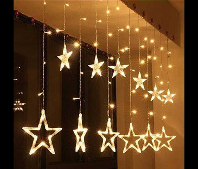 BRIGHT BHARAT 118 LEDs 3 m Yellow, White Flickering, Steady Star Rice Lights(Pack of 1)