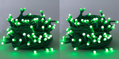 Errol 36 LEDs 11 m Green Steady String Rice Lights(Pack of 2)