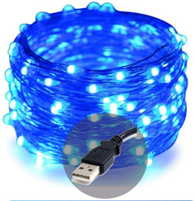 RAAGMANSAA 100 LEDs 10 m Blue Steady String Rice Lights(Pack of 1)