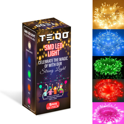 WOZIT 40 LEDs 11 m Multicolor Steady Bulb Rice Lights(Pack of 5)