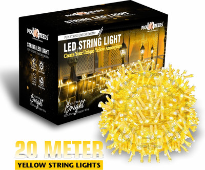 Make Ur Wish 60 LEDs 20 m Yellow Steady String Rice Lights(Pack of 1)