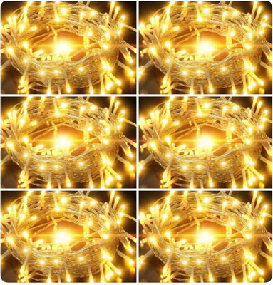 Business Squad 112 LEDs 12.5 m Yellow Steady String Rice Lights(Pack of 6)