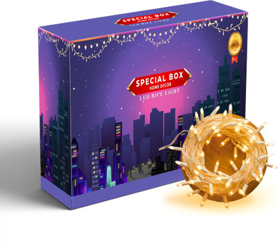 SpecialBox 99 LEDs 10.5 m Yellow Steady String Rice Lights(Pack of 1)