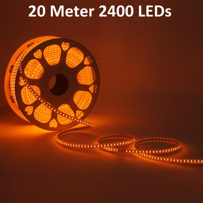 Trendx 2400 LEDs 20 m Orange Steady Strip Rice Lights(Pack of 1)