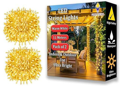 FIZZYTECH 40 LEDs 11 m Yellow Color Changing String Rice Lights(Pack of 2)