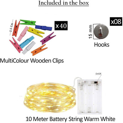 Medecor 100 LEDs 10 m Yellow Steady String Rice Lights(Pack of 1)