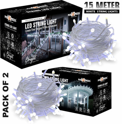 Pick Ur Needs 40 LEDs 15 m White Steady String Rice Lights(Pack of 2)